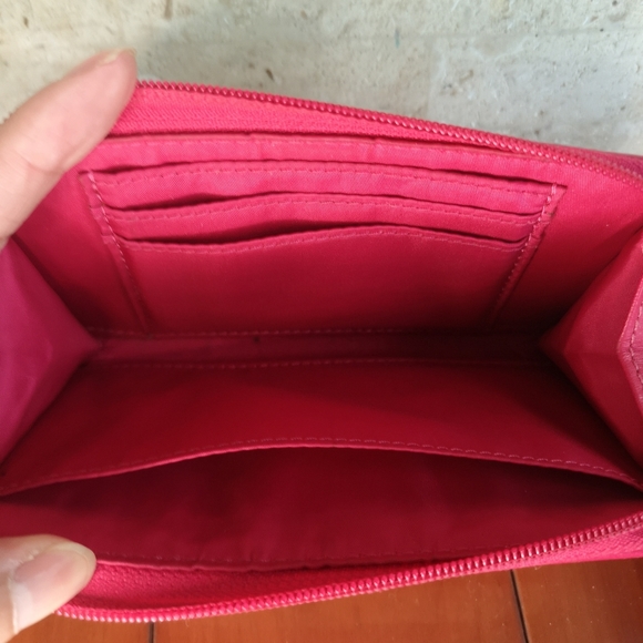 3 for$15 Coach Pink / Red Wristlet Floral Pattern 6" Long with Zipper Bag / - Picture 4 of 8